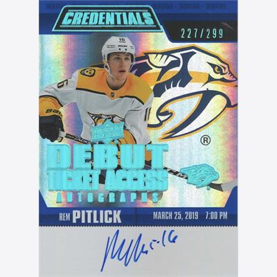 2019-20 Collecting Card Upper Deck Credentials Debut Ticket Access Autographs #RTAAPI