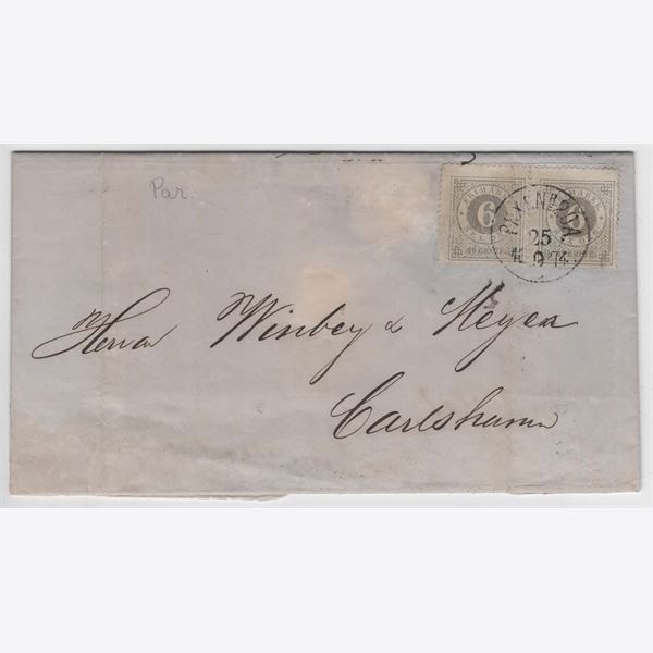 Sweden 1874 Cover F20