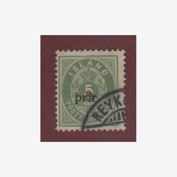 Iceland 1897 Stamp F35 Stamped