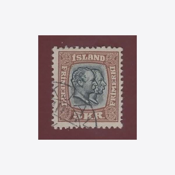 Island 1907-8 Frimärke F90 ⊙