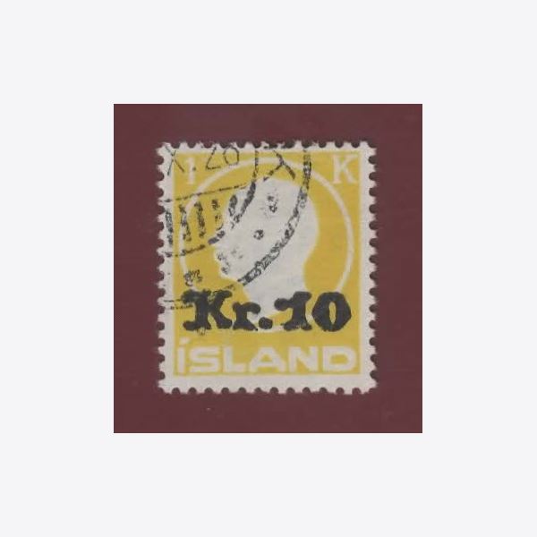 Island 1924-6 Frimärke F123 ⊙