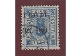 Island 1902 Frimärke Tj17 ⊙