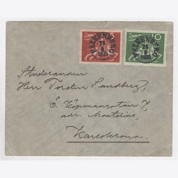 Sweden 1925 Cover F211+2