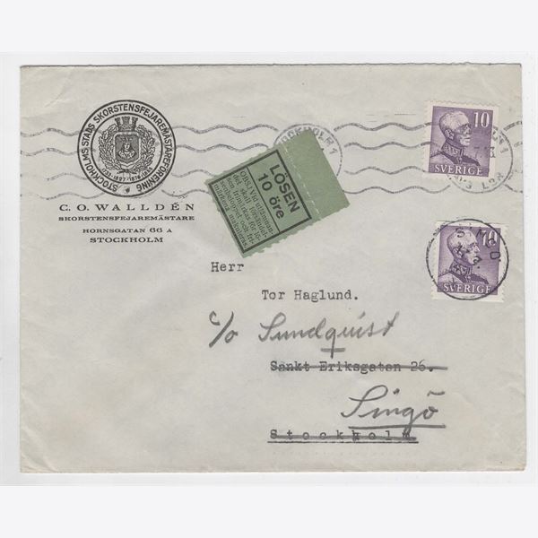 Sweden 1943 Cover F273B+A