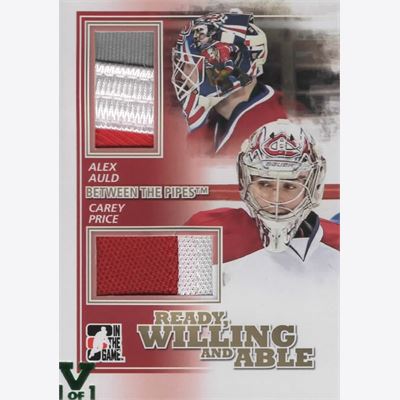  2010-11 Collecting Card Between The Pipes Ready Willing and Able Jerseys Gold RWA01