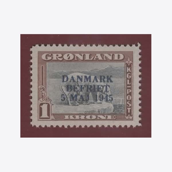 Greenland 1945 Stamp F25 v2 mint NH **