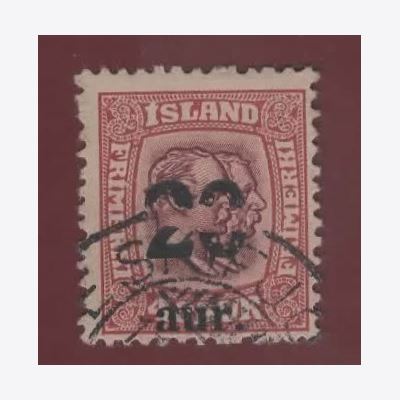 Iceland Stamp F100 v Stamped