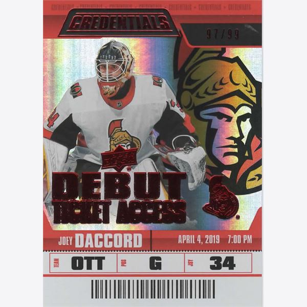 2019-20 Collecting Card Upper Deck Credentials Red #93