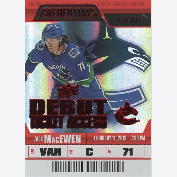 2019-20 Collecting Card Upper Deck Credentials Red #102