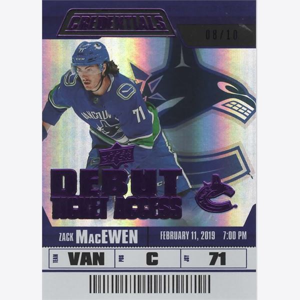 2019-20 Collecting Card Upper Deck Credentials Purple #102