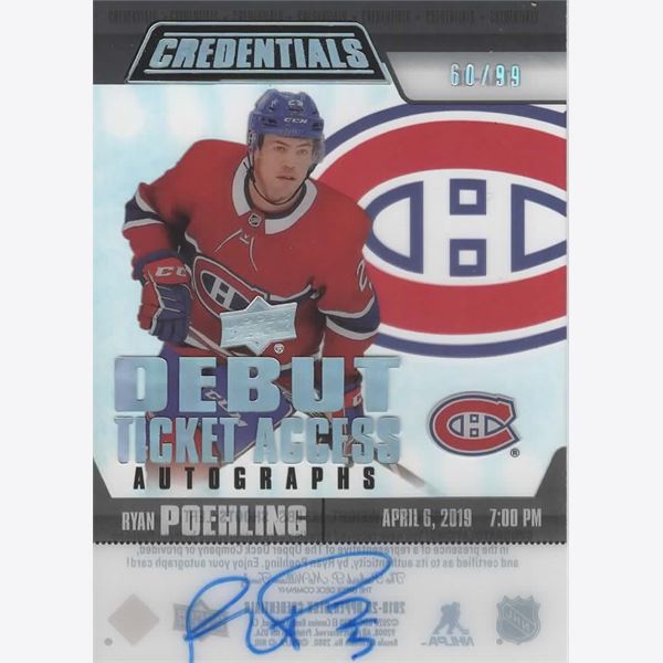 2019-20 Collecting Card Upper Deck Credentials Debut Ticket Access Acetate Autographs #RTAARP