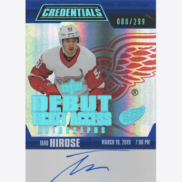 2019-20 Collecting Card Upper Deck Credentials Debut Ticket Access Autographs #RTAATH