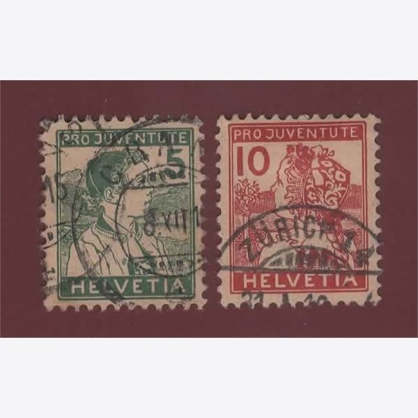 Switzerland 1915 Stamp Mi128-9 Stamped