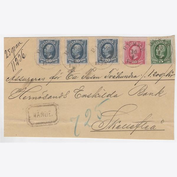 Sweden 1892 Cover F52+54+56