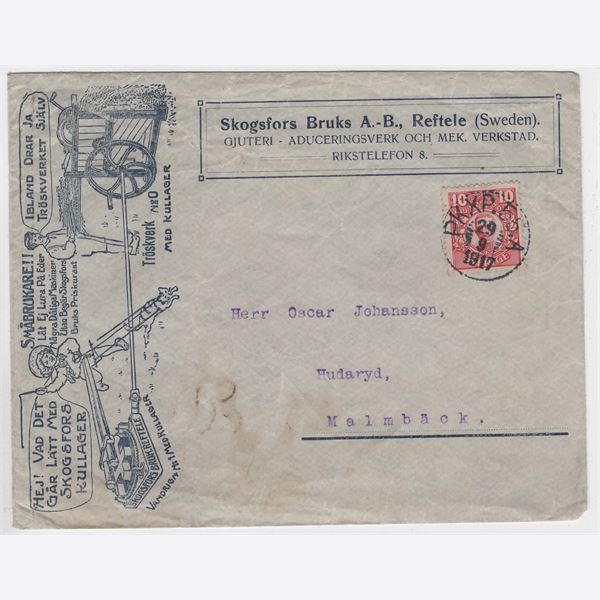 Sweden 1917 Cover F82