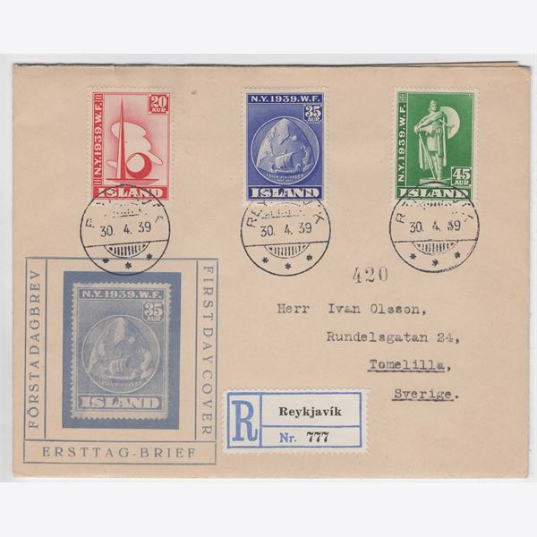 Iceland 1939 Cover F252-4