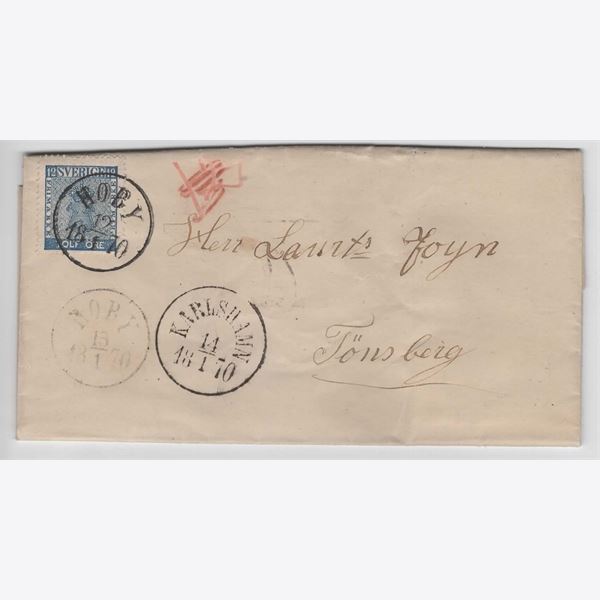 Sweden 1870 Cover F9